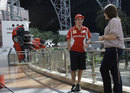 Fernando Alonso charms the media at the Ferrari World entertainment park in Abu Dhabi