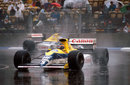 Thierry Boutsen on his way to victory in the rain