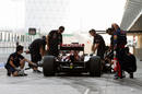 Luiz Razia pits in the Toro Rosso