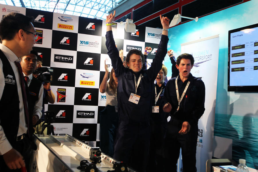 Australian team Cold Fusion celebrate their F1 in Schools victory
