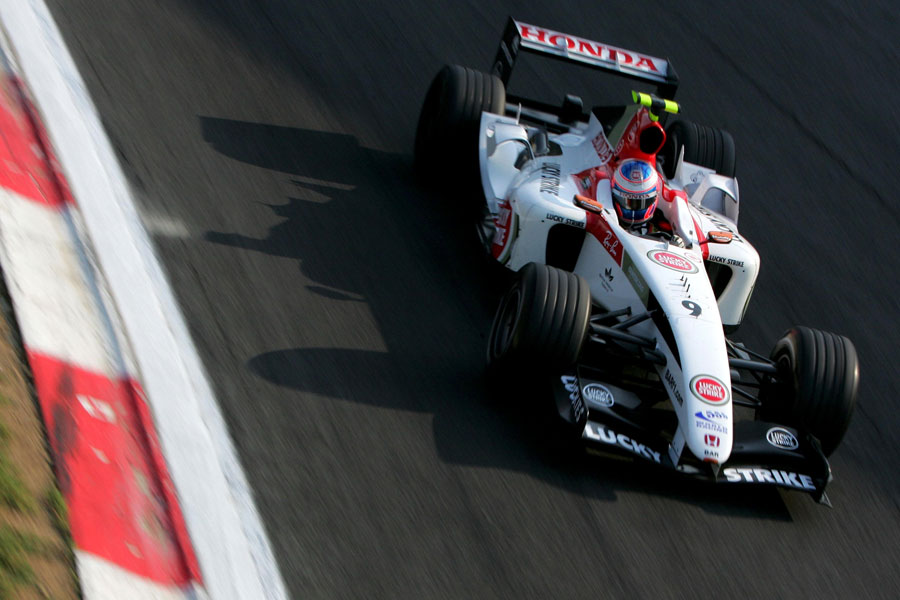 Jenson Button in action at the Parabolica