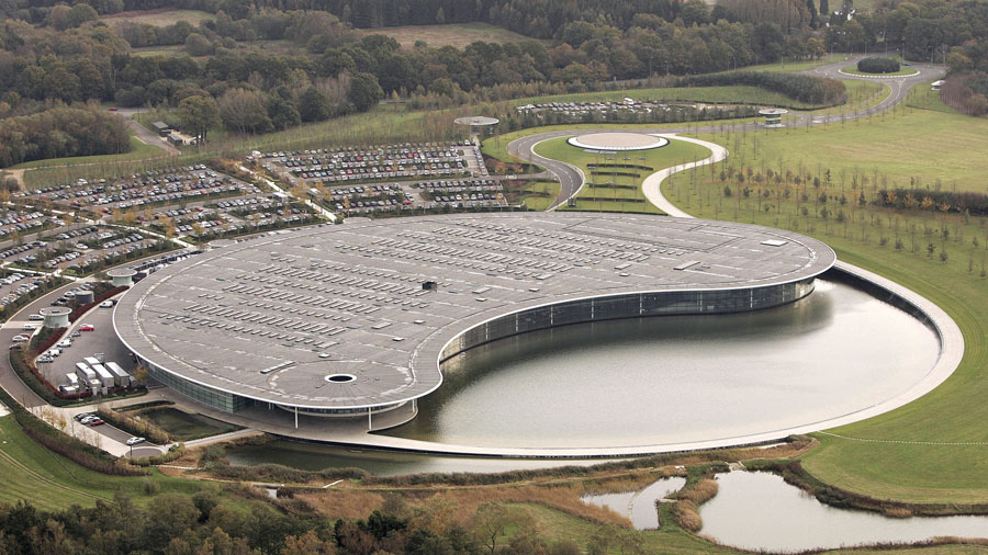 An aerial view of McLaren's headquarters