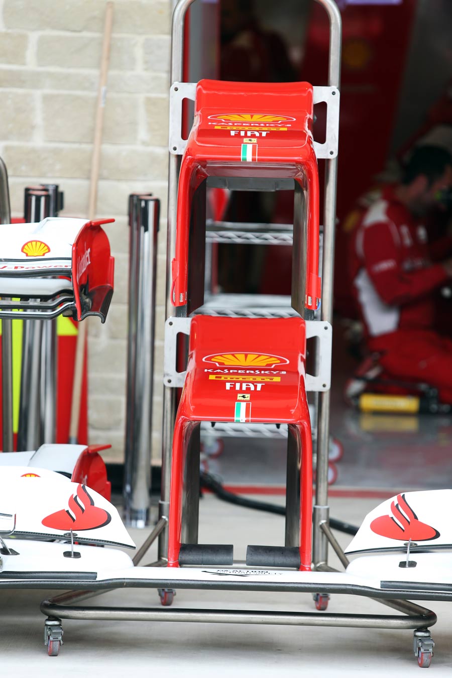 Ferrari nosecones in the Austin pit lane