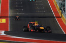 Mark Webber aims for the turn one apex