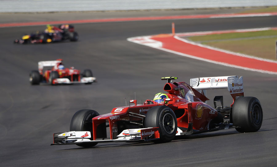 Felipe Massa ahead of team-mate Fernando Alonso