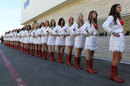 Grid girls in the pit lane on Saturday