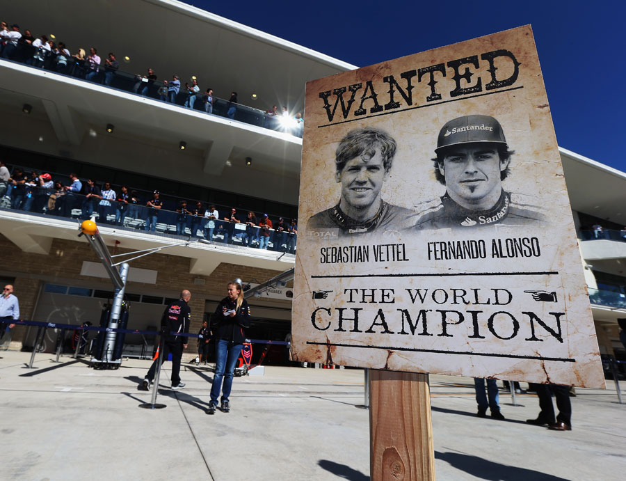 A poster in the pit lane