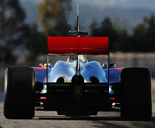 The rear-end of Lewis Hamilton's McLaren