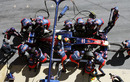 An overhead view of Toro Rosso's pit stop practice