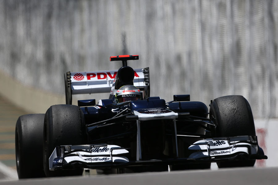 Pastor Maldonado returns to the pit lane