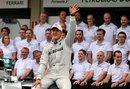 Thanks and goodbye ... Michael Schumacher waves to fans before his final race