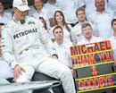 Thanks and goodbye ... Michael Schumacher before his final race