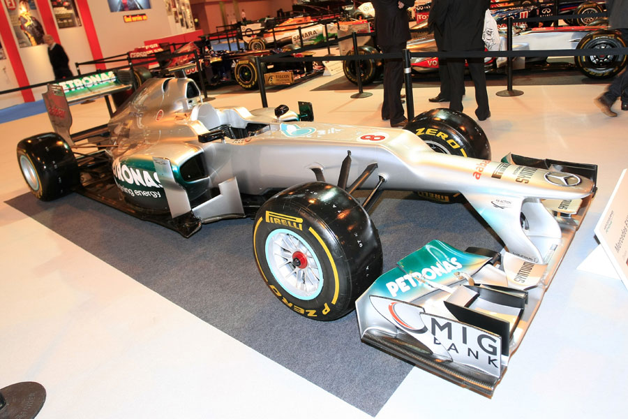 The Mercedes W03 on display at the Autosport show