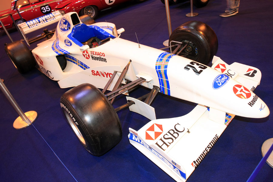 A Stewart SF1 on display at the Autosport Show