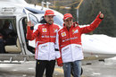 Fernando Alonso and Felipe Massa pose at Ferrari's Wrooom event