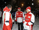 Fernando Alonso looks unamused by the snow