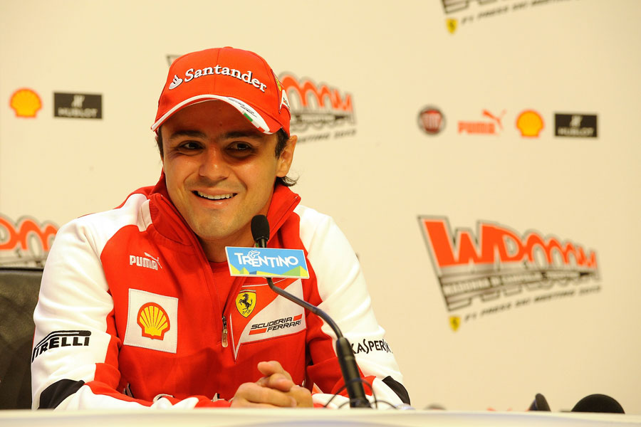 Felipe Massa looks relaxed as he answers questions from the media
