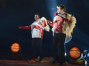 Fernando Alonso and Nicky Hayden dance at Wrooom