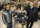 Lewis Hamilton visits the AMG engine production line