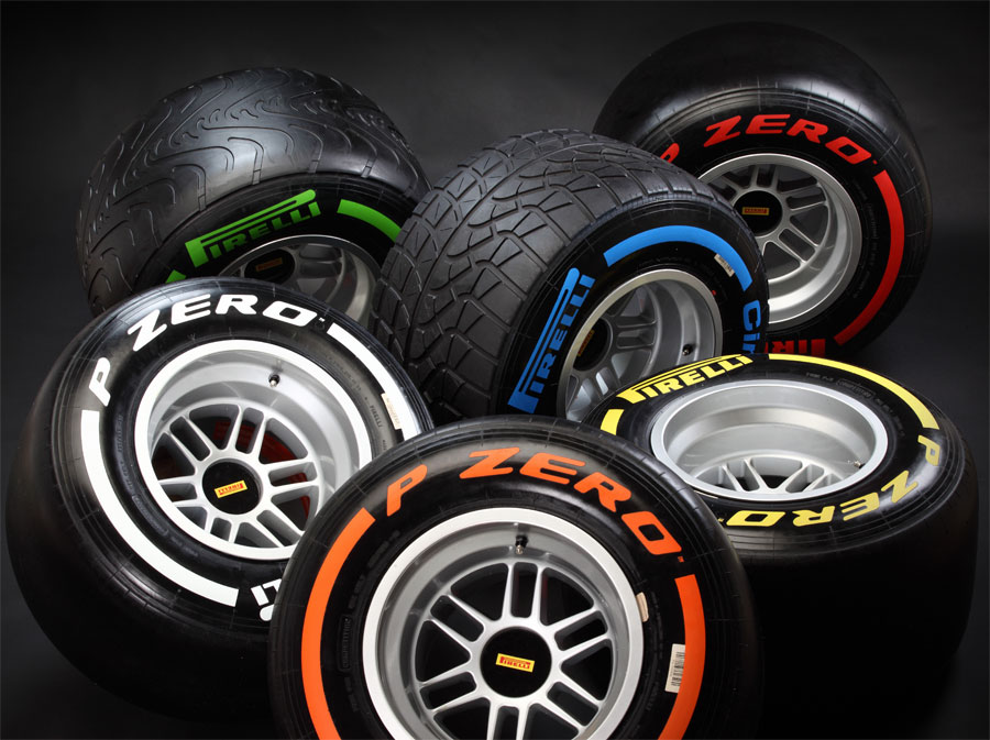 The 2013 range of Pirelli F1 tyres