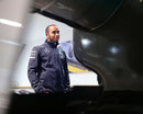 Lewis Hamilton at the Mercedes factory