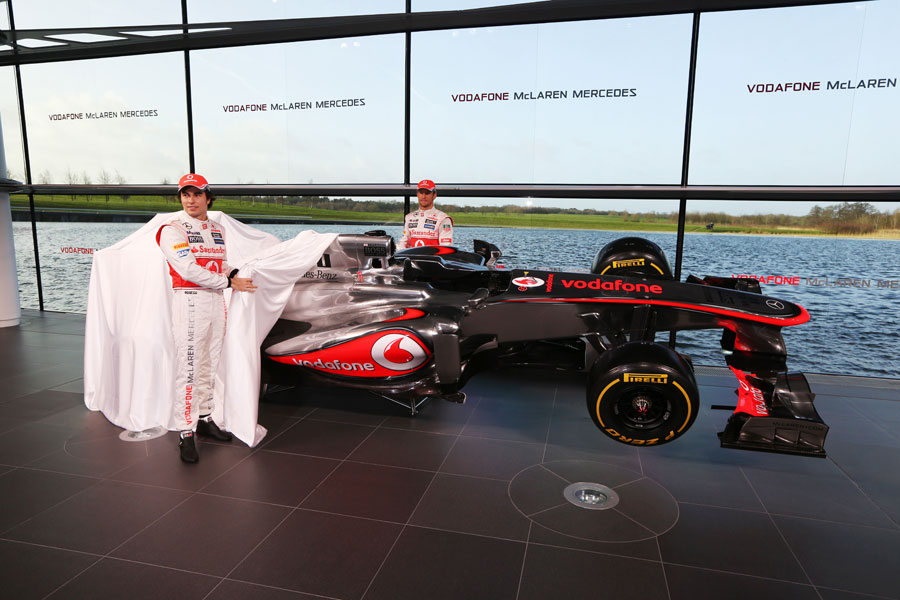 Jenson Button and Sergio Perez unveil the new MP4-28