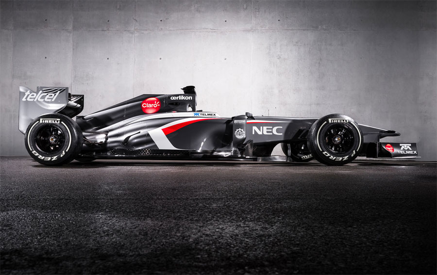 The new Sauber C32 from the side