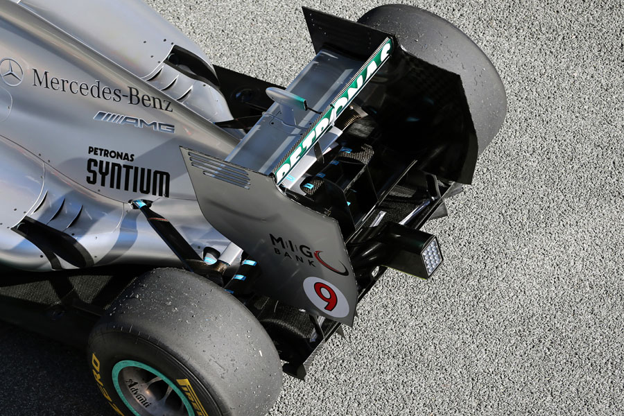 The rear of the new Mercedes W04