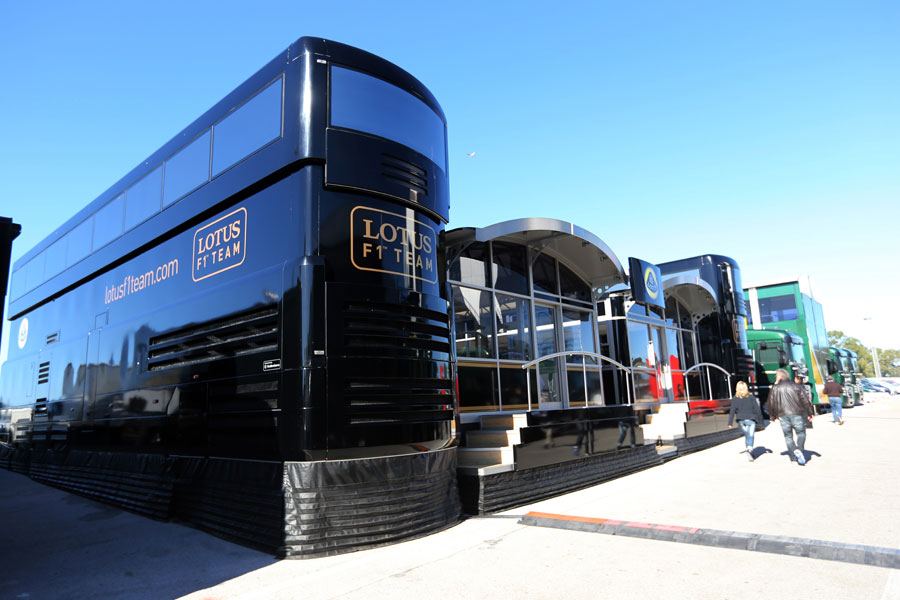 The Lotus hospitality setup in the Jerez paddock
