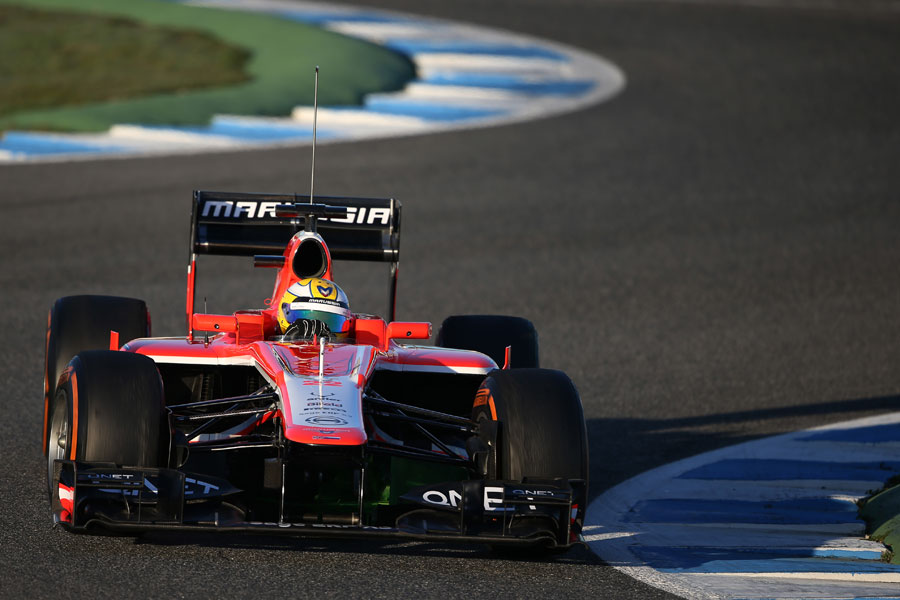 Luiz Razia tackles the chicane on his Marussia debut