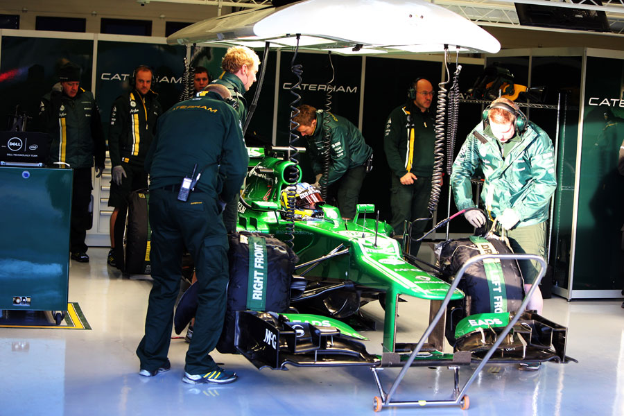 Charles Pic prepares to head out in the Caterham