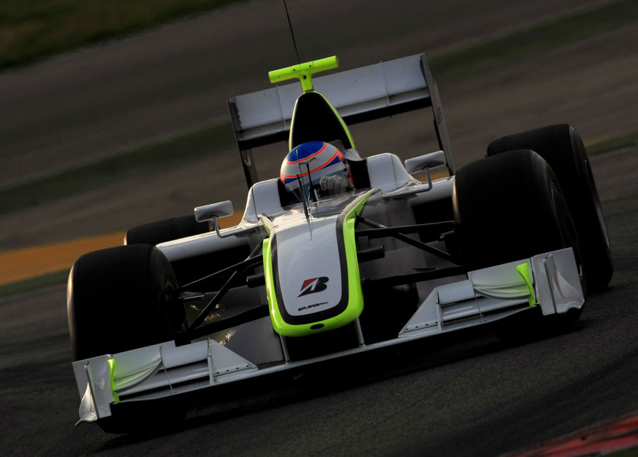 Jenson Button on track in the new Brawn GP BGP001