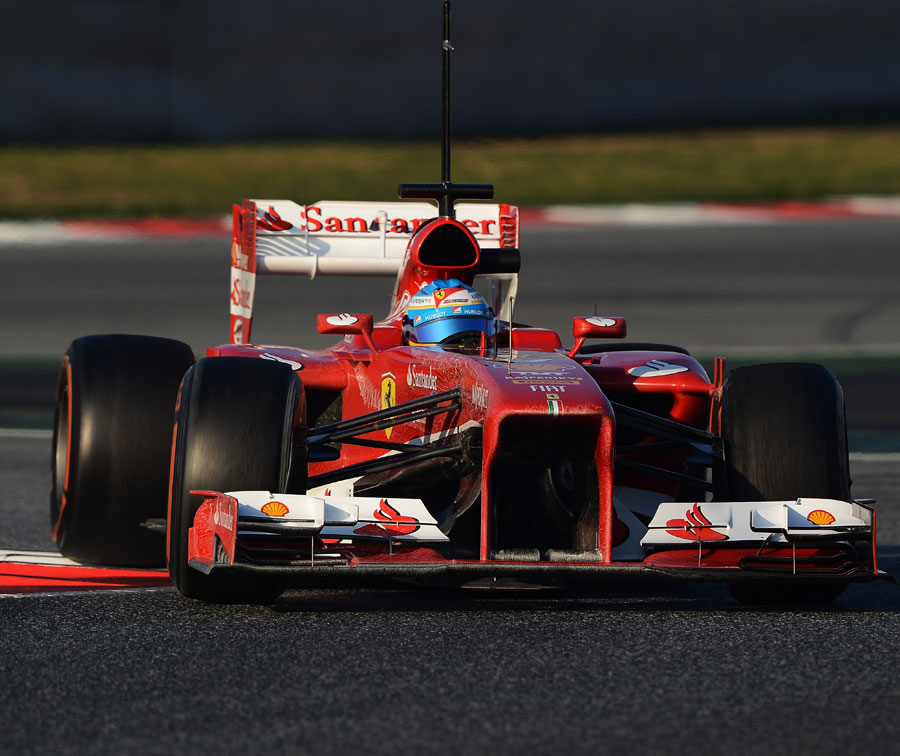 Fernando Alonso puts more mileage on the Ferrari F138