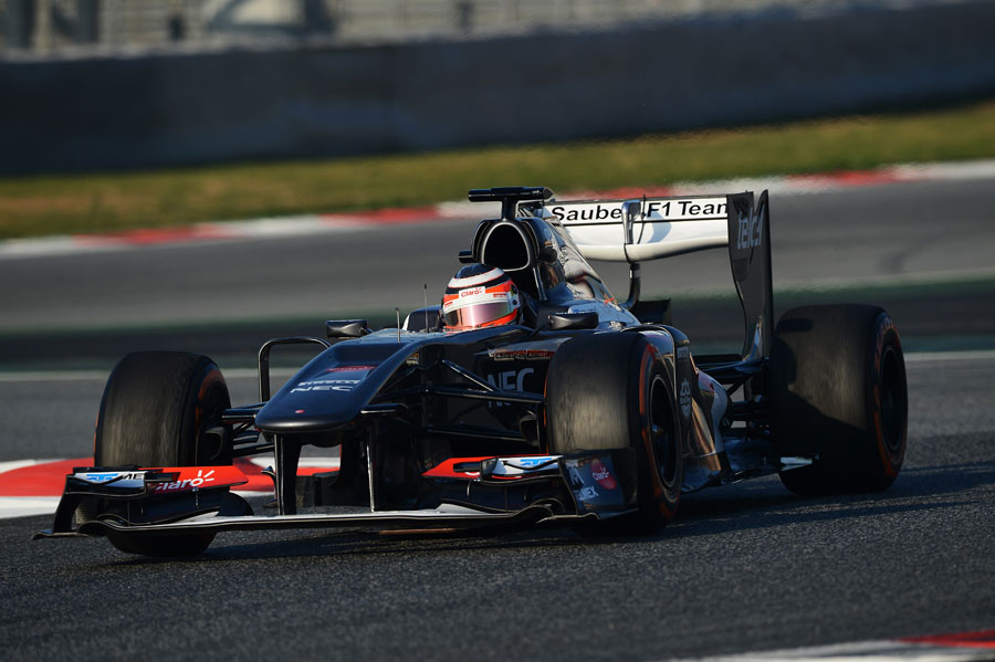 Nico Hulkenberg on track in the Sauber