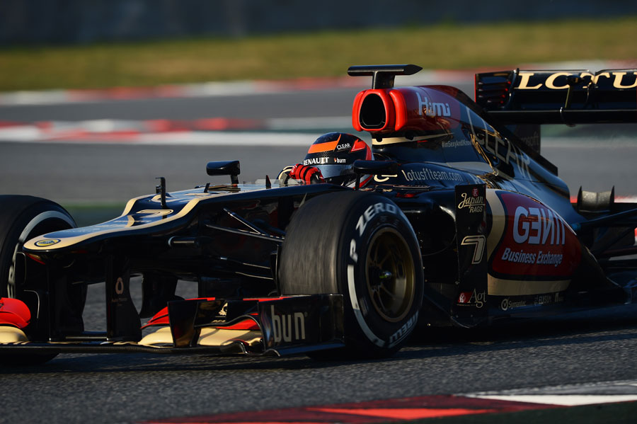 Kimi Raikkonen on track in the Lotus