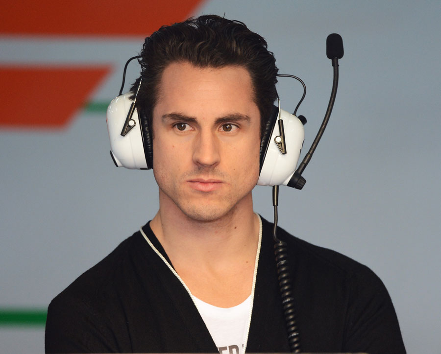Adrian Sutil in the Force India garage on Wednesday
