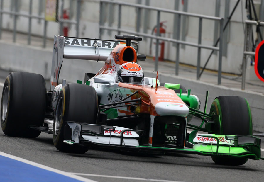 Adrian Sutil heads out on track
