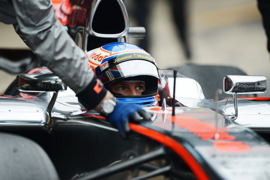 Jenson Button in the McLaren MP4/28