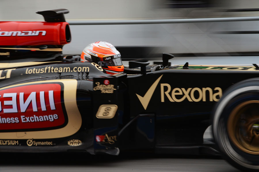 Romain Grosjean in the Lotus E21