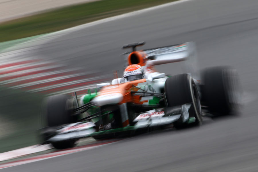 Adrian Sutil puts the Force India through its paces