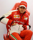 Felipe Massa in the Ferrari garage