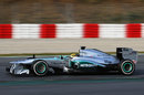 Lewis Hamilton on medium tyres late in the day