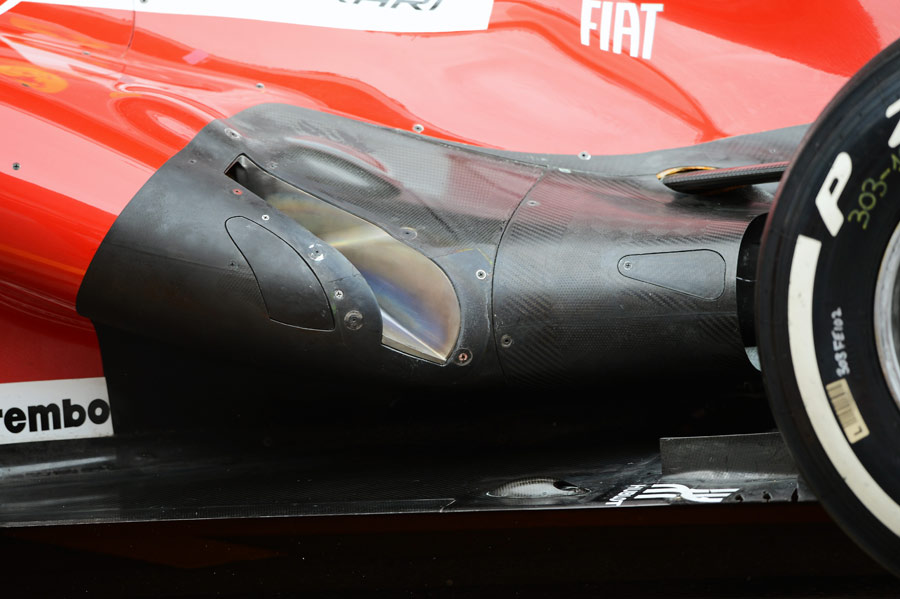 Exhaust detail on the Ferrari in the pitlane