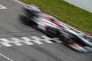 Nico Hulkenberg at speed in the Sauber