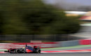 Sergio Perez attacks the final corner