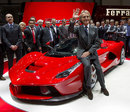 Ferrari president Luca di Montezmolo poses with new LaFerrari road car