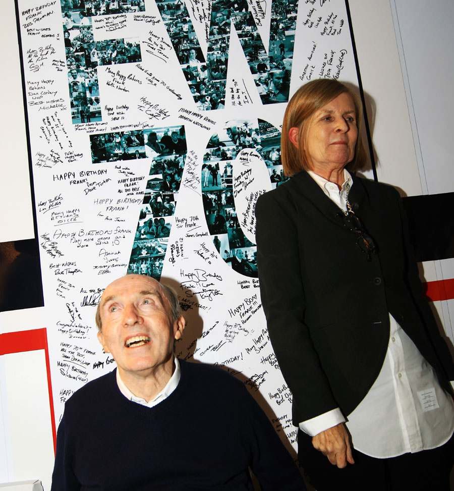 Frank Williams  and Ginny Williams at his 70th birthday celebrations
