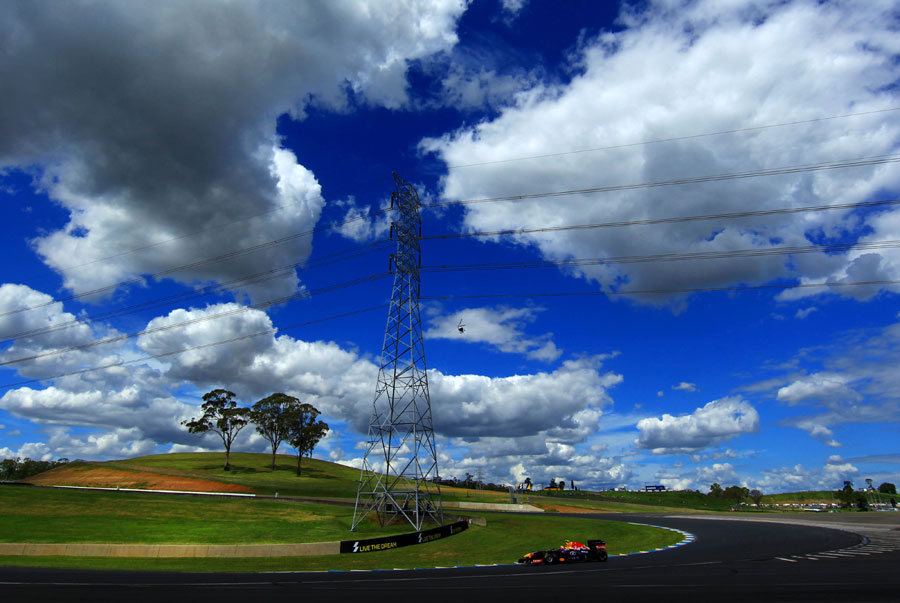 Mark Webber on track at Sydney Motorsport Park