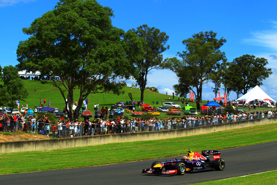 Mark Webber on track at Sydney Motorsport Park