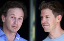 Christian Horner chats with Sebastian Vettel on Thursday
